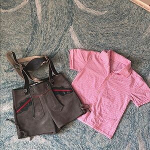 Children’s lederhosen and shirt. Vintage 1983.